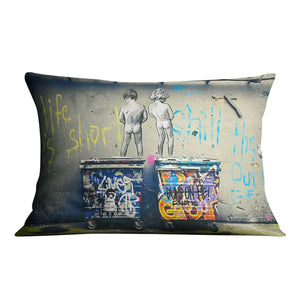 Banksy Life is Short Cushion Cushion 48 x 33cm Clock Canvas