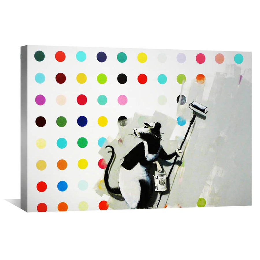 Banksy LSD Damien Hirst Canvas Art 45 x 30cm / Unframed Canvas Print Clock Canvas