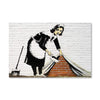 Banksy Maid Sweeping Under The Carpet Canvas Art Clock Canvas