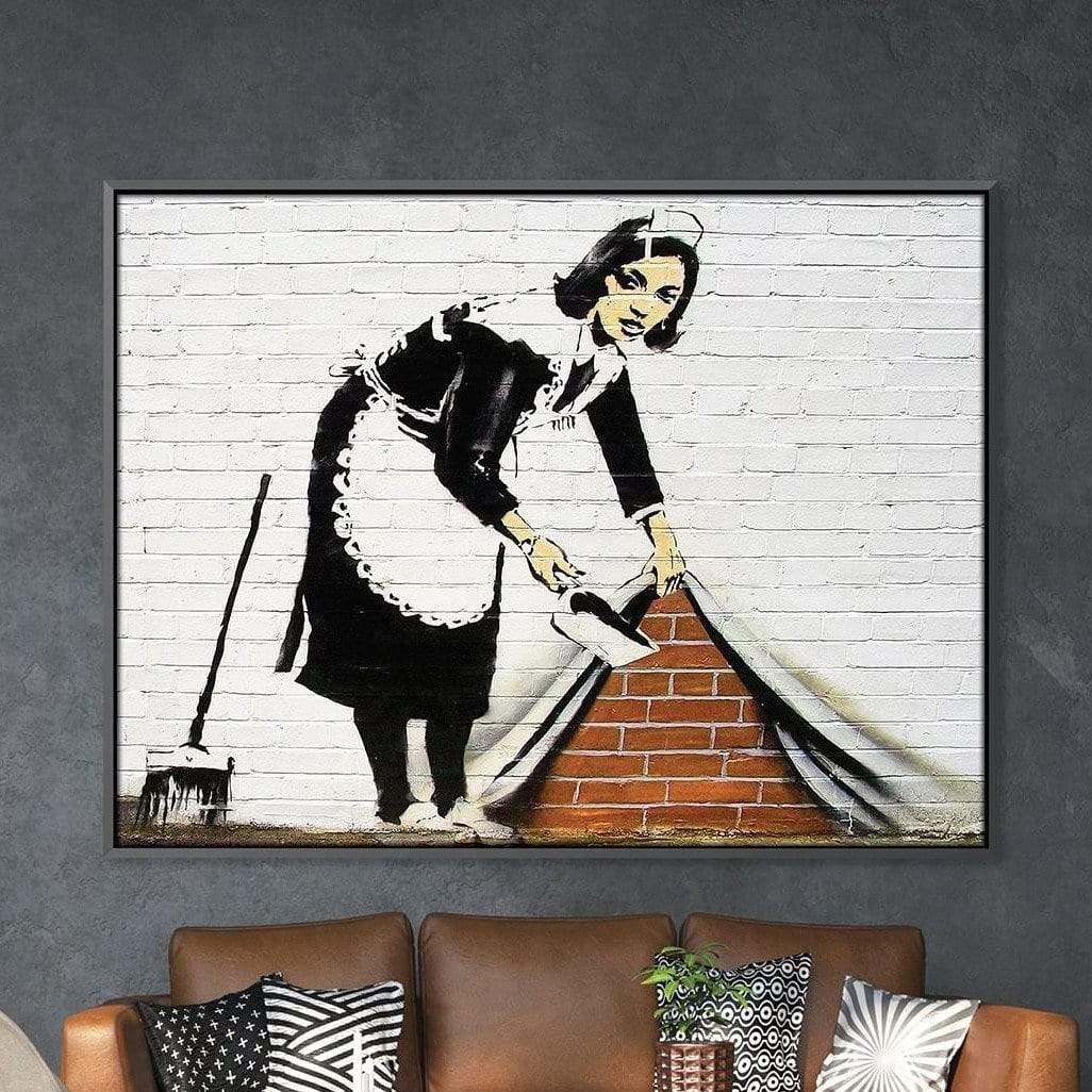 Banksy Maid Sweeping Under The Carpet Canvas product thumbnail