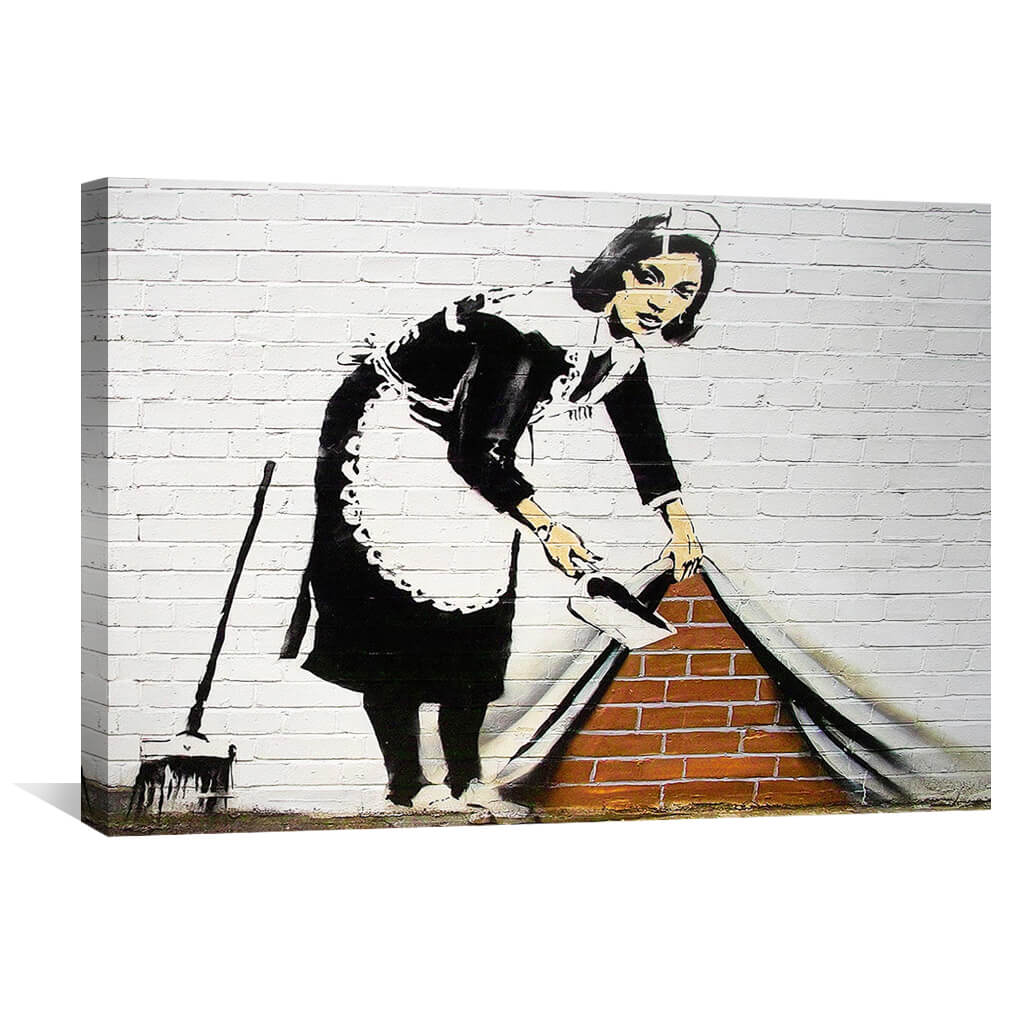 Banksy Maid Sweeping Under The Carpet | Canvas Wall Art