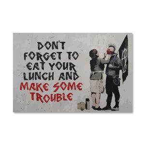 Banksy Make Some Trouble Canvas Art Clock Canvas