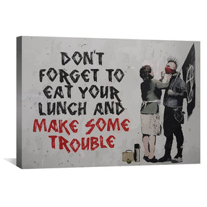 Banksy Make Some Trouble Canvas Art Clock Canvas