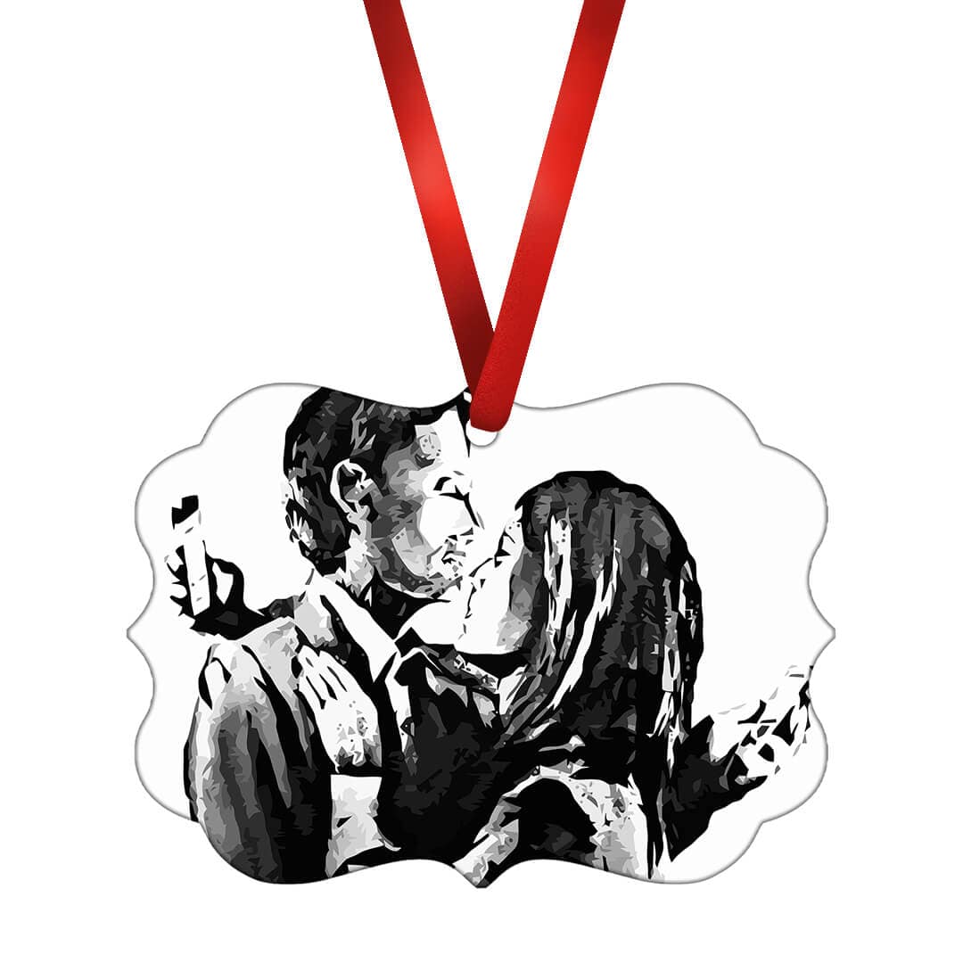 Banksy Mobile Lovers White Ornament product thumbnail