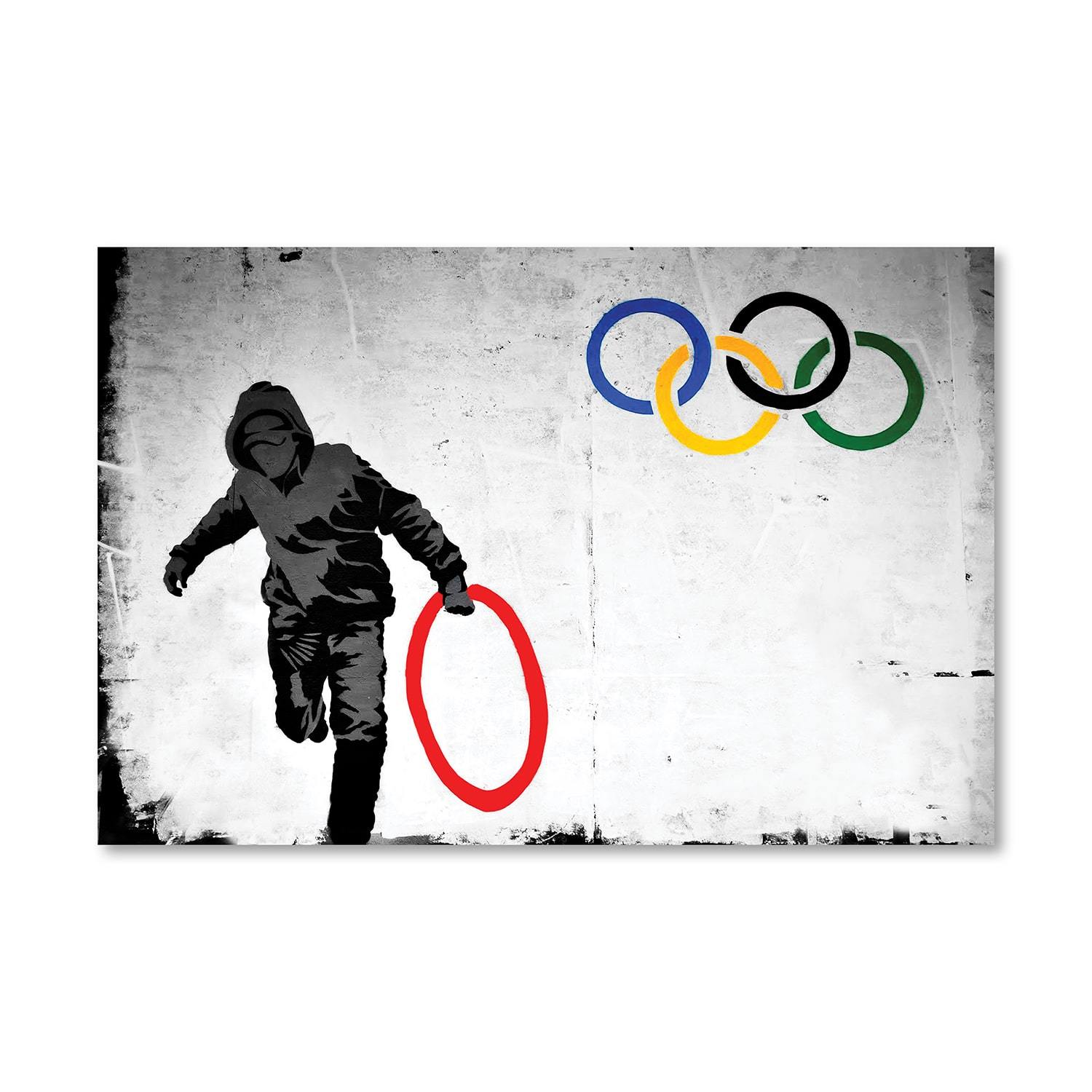 五輪バンクシー Banksy Olympic Rings Looter Canvas | Canvas Wall Art
