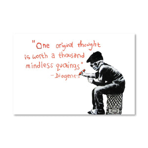 Banksy One Original Thought Canvas Art Clock Canvas