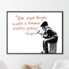Banksy One Original Thought Canvas Art Clock Canvas