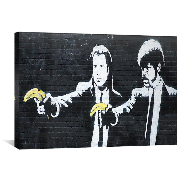 Banksy Pulp Fiction Banana Guns Canvas ClockCanvas