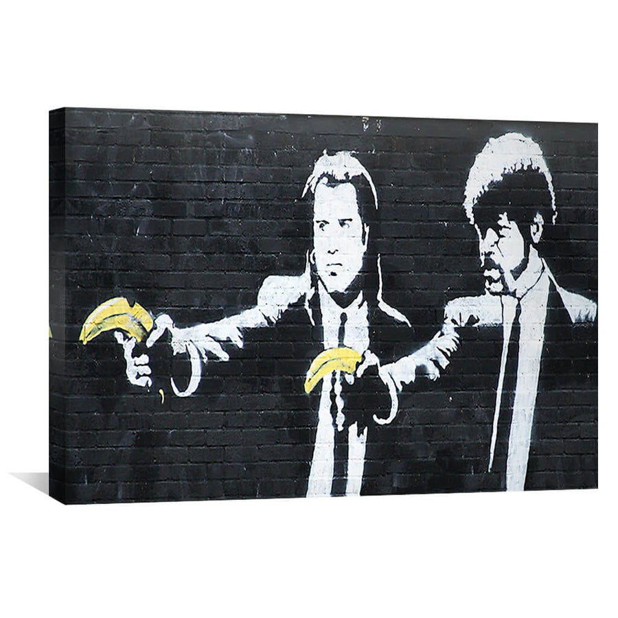 Banksy Pulp Fiction Banana Guns Canvas ClockCanvas
