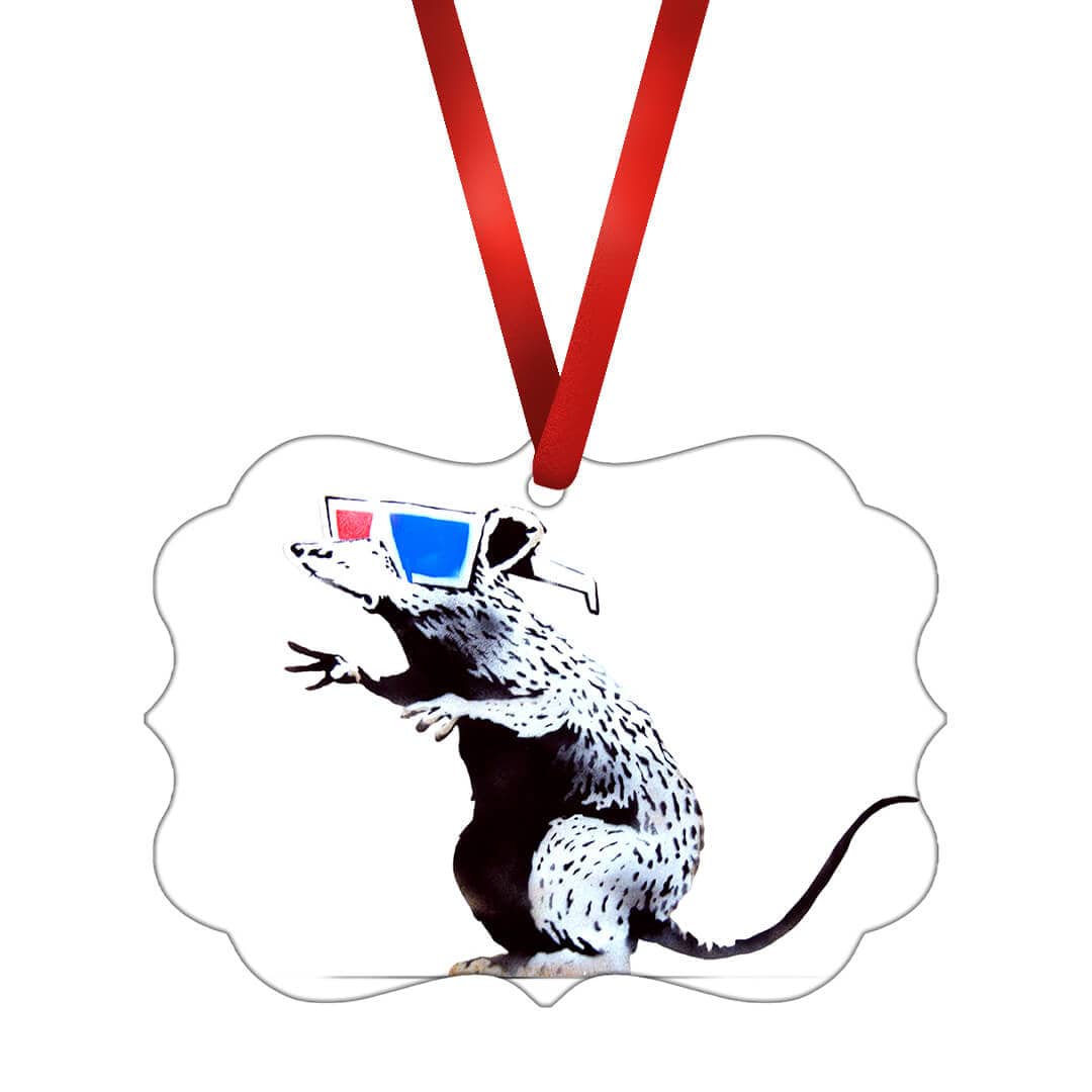 Banksy Rat Wearing 3D Glasses Ornament product thumbnail