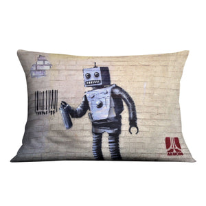 Banksy Robot Cushion Cushion 48 x 33cm Clock Canvas