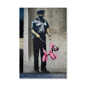 Banksy Security Guard Canvas Art Clock Canvas