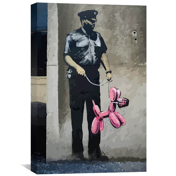 Banksy Security Guard Canvas Art 30 x 45cm / Unframed Canvas Print Clock Canvas
