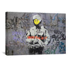 Banksy Smiley Riot Cop Canvas Art Clock Canvas