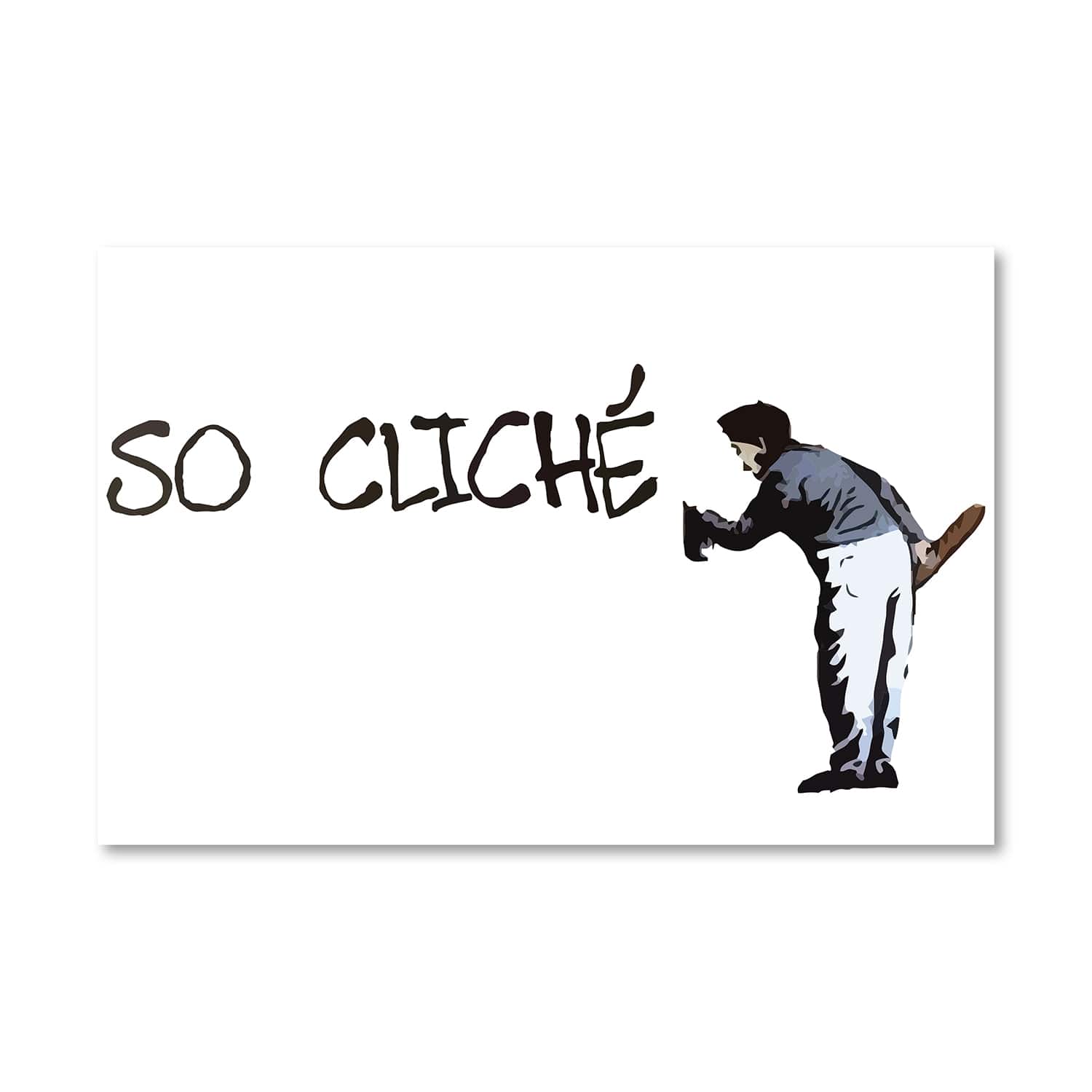 Banksy So Cliche Canvas Art Clock Canvas