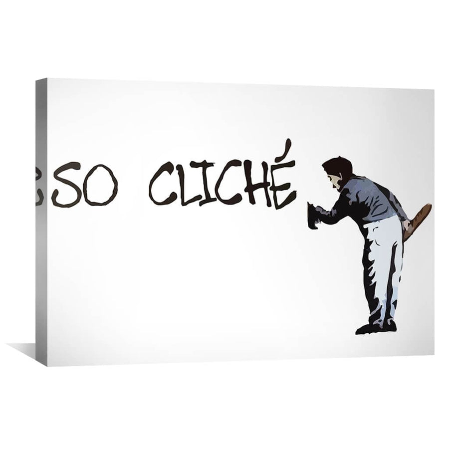 Banksy So Cliche Canvas Art Clock Canvas