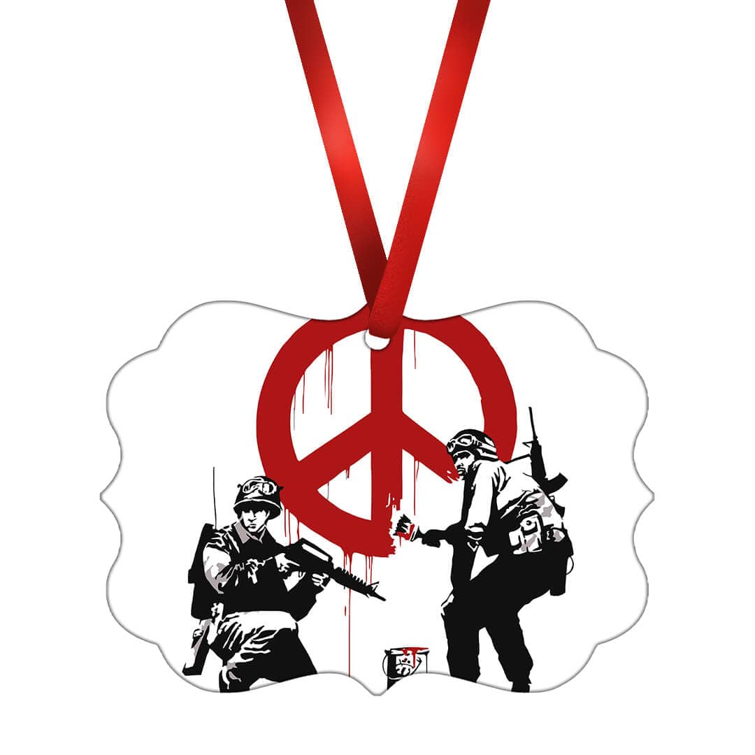 Banksy Soldiers Painting CND Sign Ornament product thumbnail