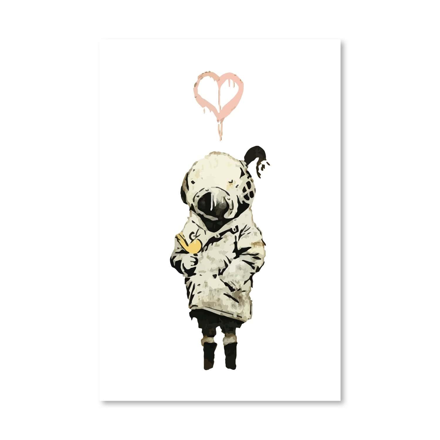 Banksy Space Girl And Bird Canvas Art Clock Canvas