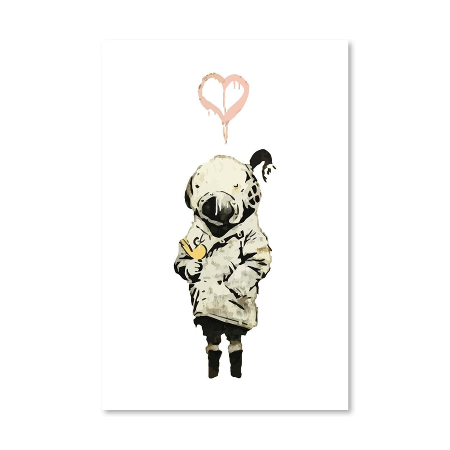 Banksy Space Girl And Bird Canvas Art Clock Canvas