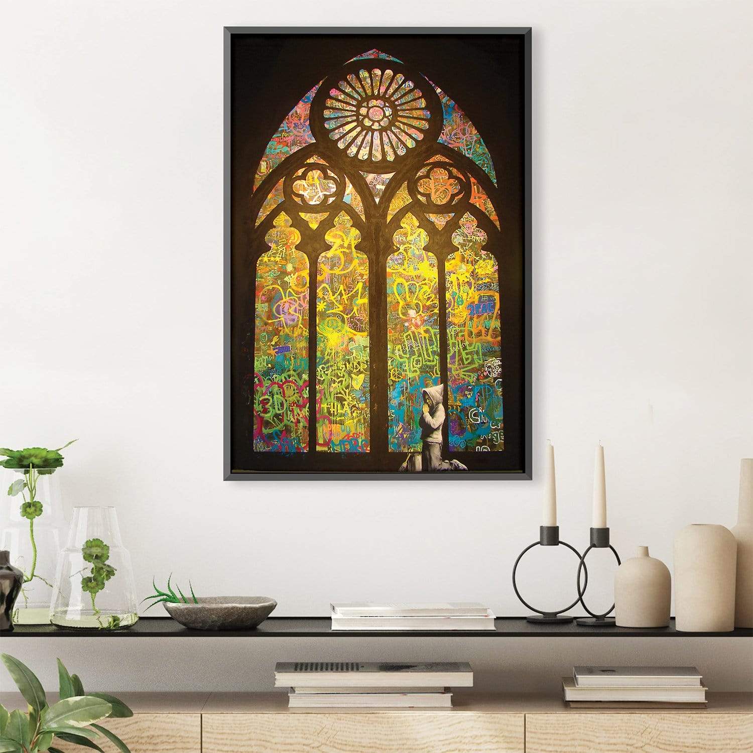 Banksy Stained Glass Window Canvas product thumbnail