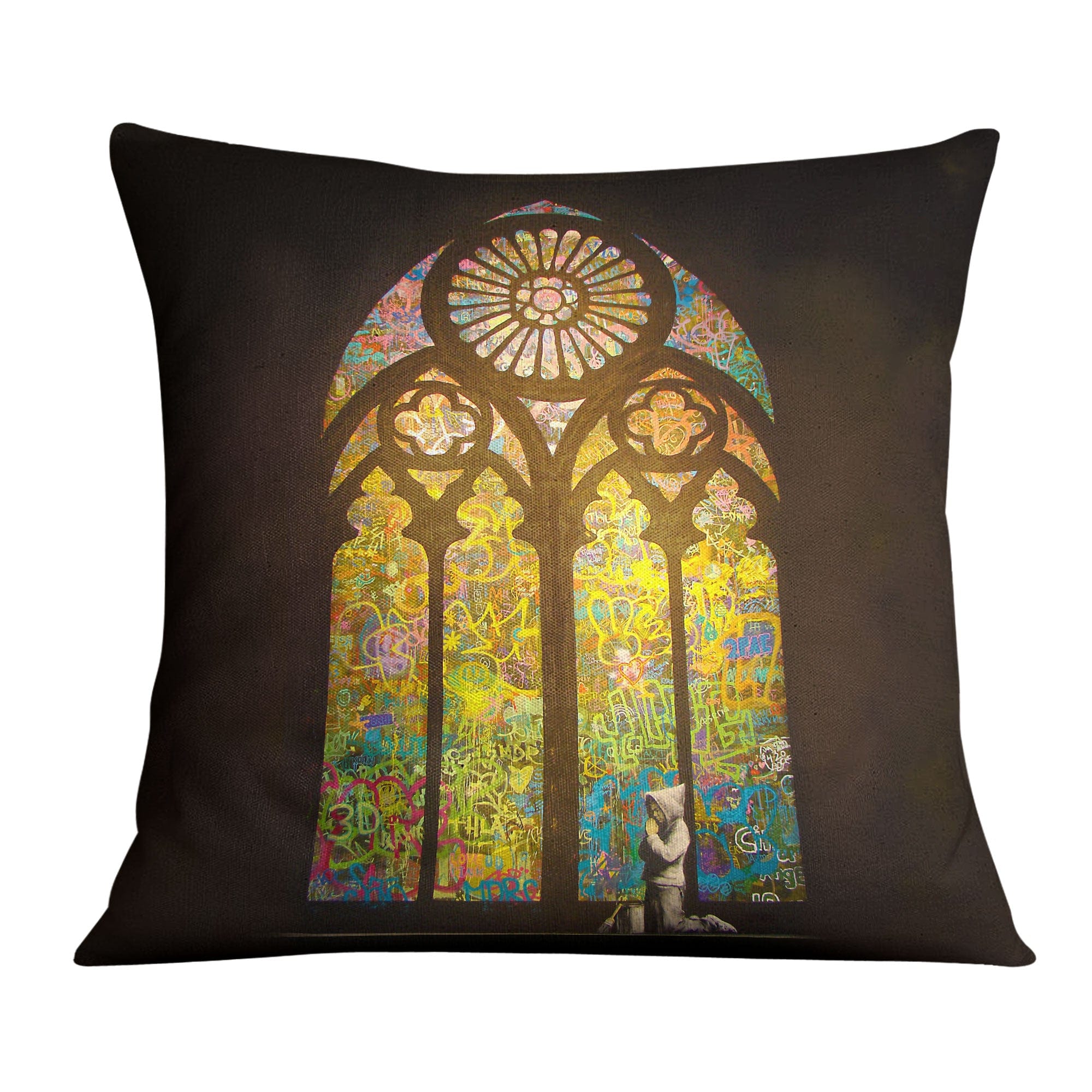 Banksy Stained Glass Window Cushion product thumbnail