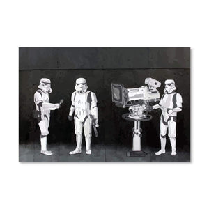 Banksy Stormtroopers Filming Oscars Canvas Art Clock Canvas