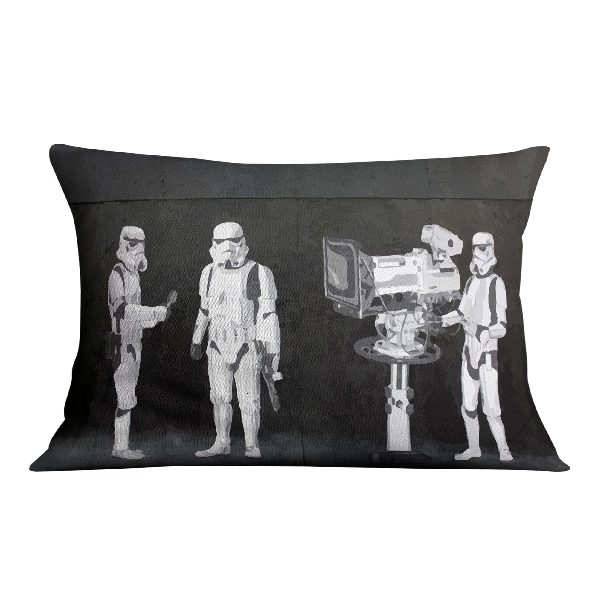 Banksy Stormtroopers Filming Oscars Cushion Cushion 48 x 33cm Clock Canvas