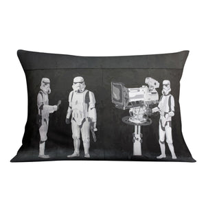 Banksy Stormtroopers Filming Oscars Cushion Cushion 48 x 33cm Clock Canvas