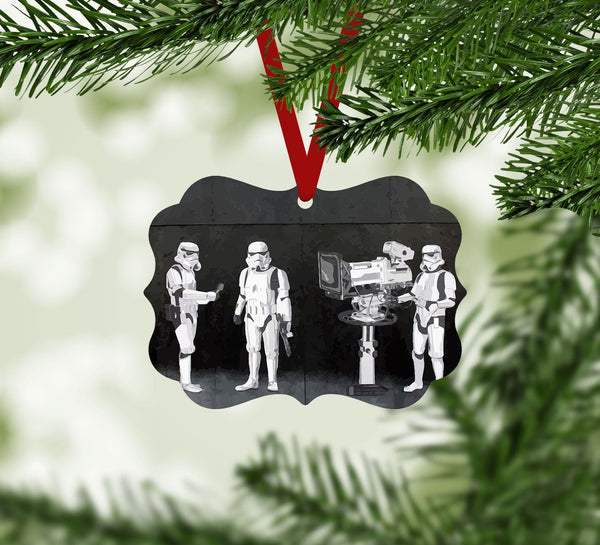 Banksy Stormtroopers Filming Oscars Ornament Christmas Ornament Victorian 10.8 x 8cm Clock Canvas