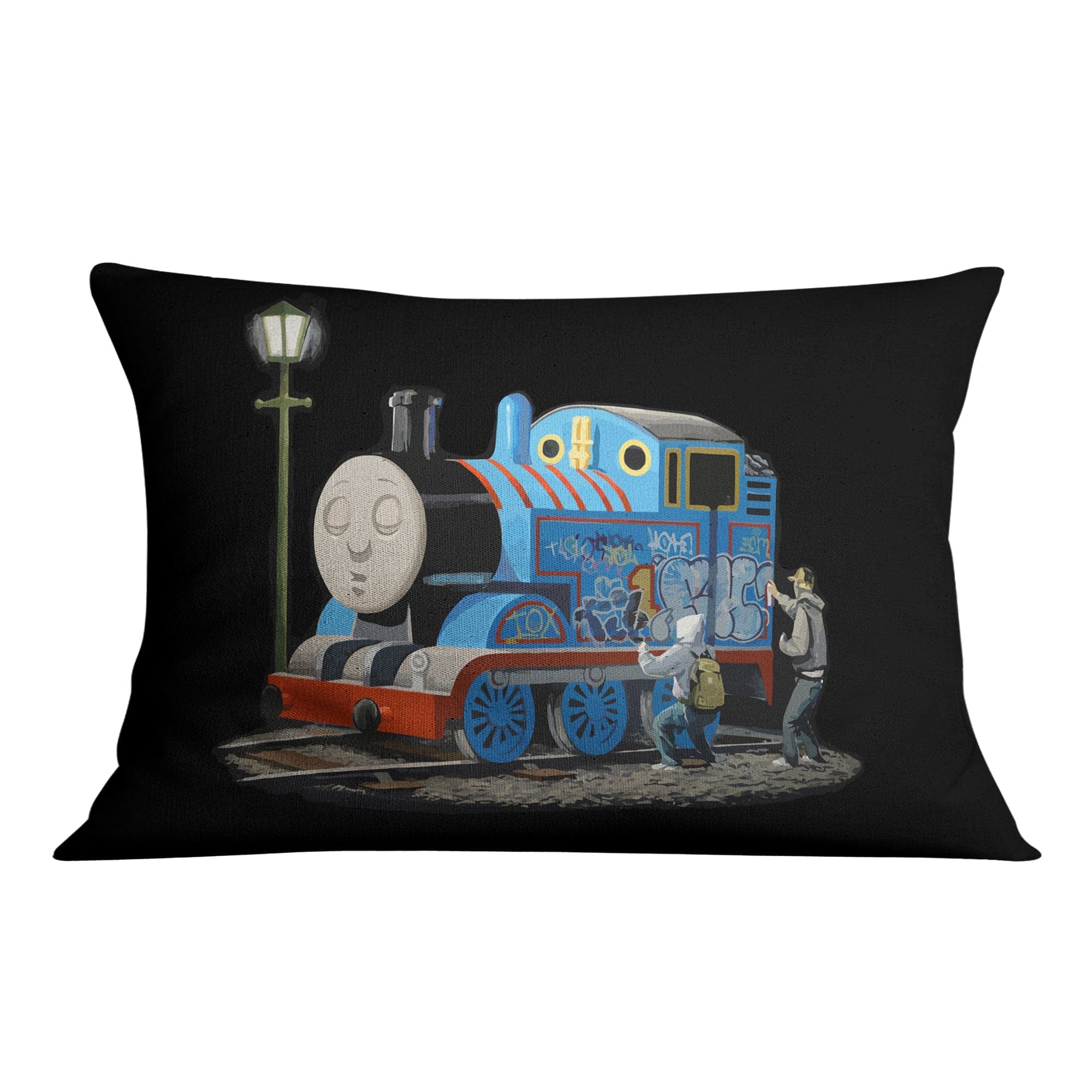 Banksy Thomas the Tank Engine Cushion Cushion 48 x 33cm Clock Canvas