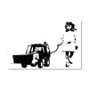Banksy Walking The Cat Canvas Art Clock Canvas