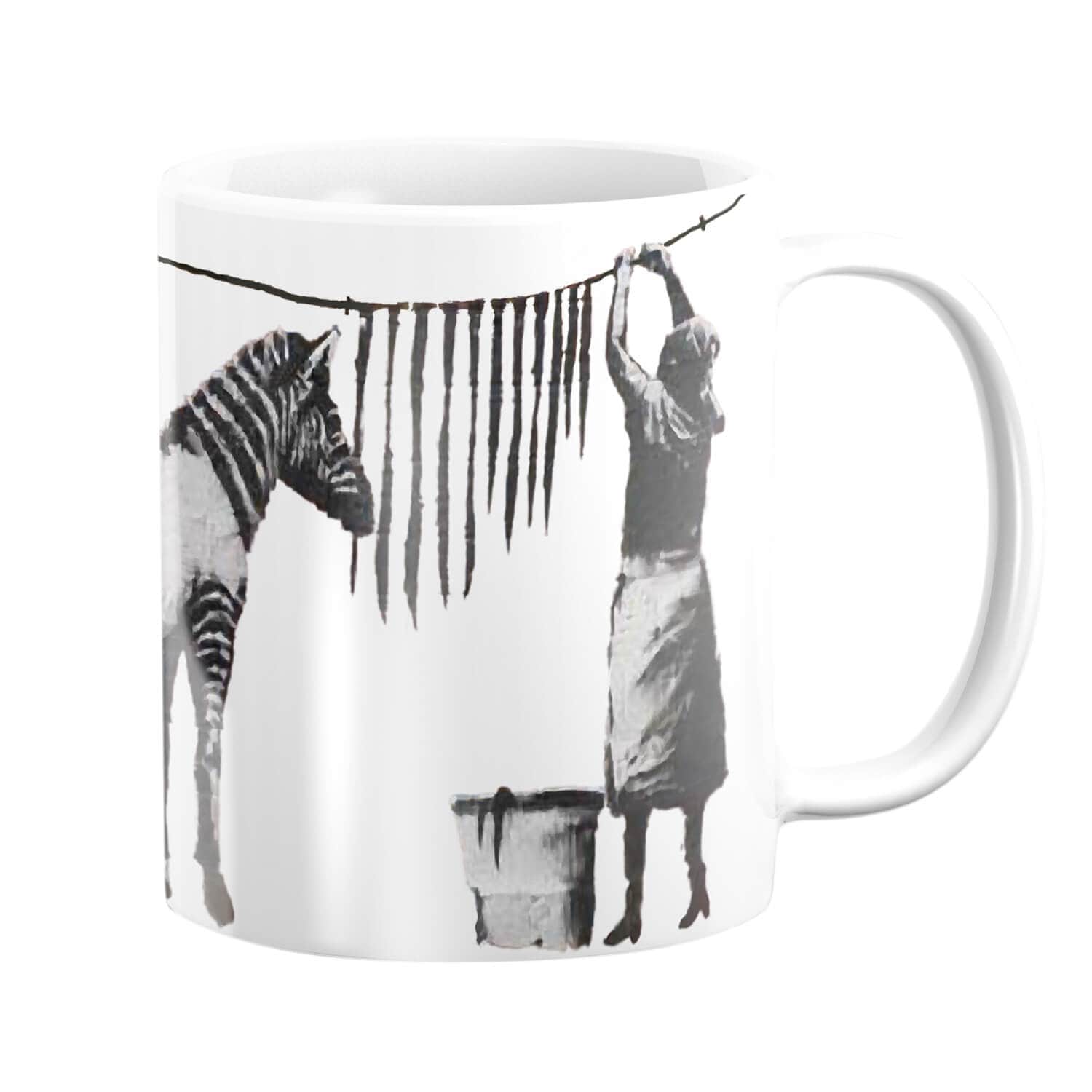 Banksy Washing Zebra Stripes Mug product thumbnail