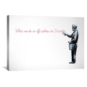 Banksy What We do In Life Canvas Art Clock Canvas