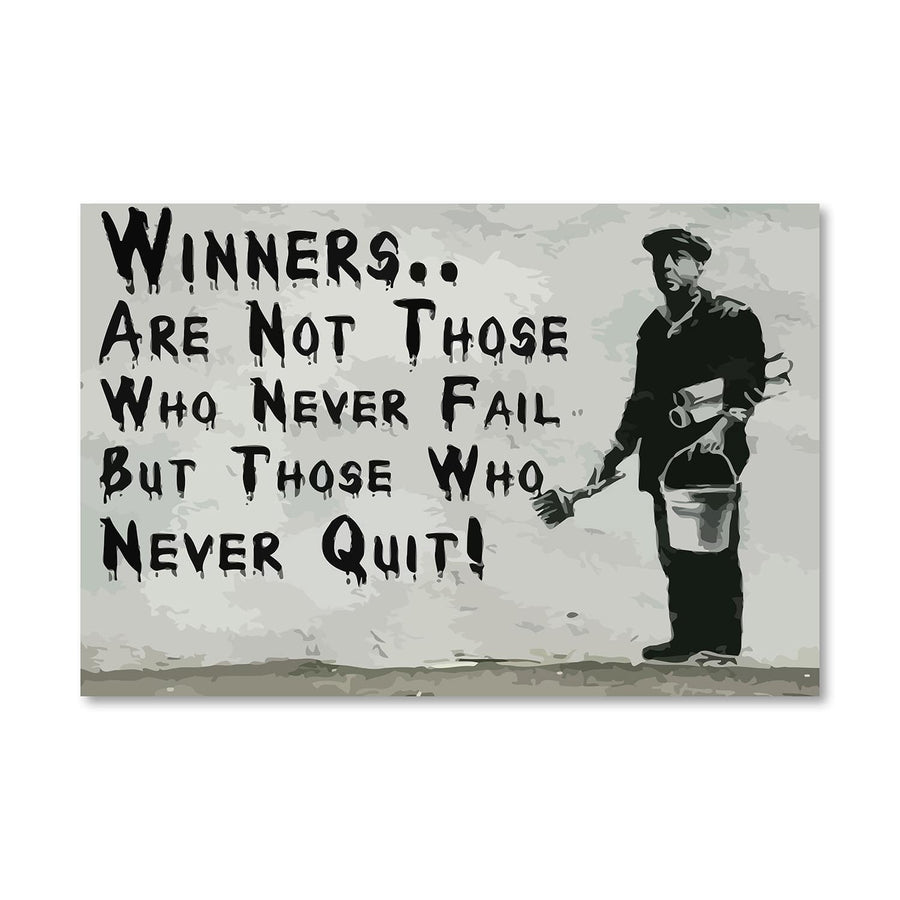 Banksy Winners Are Not Canvas Art Clock Canvas