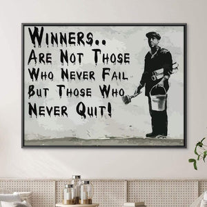 Banksy Winners Are Not Canvas Art Clock Canvas