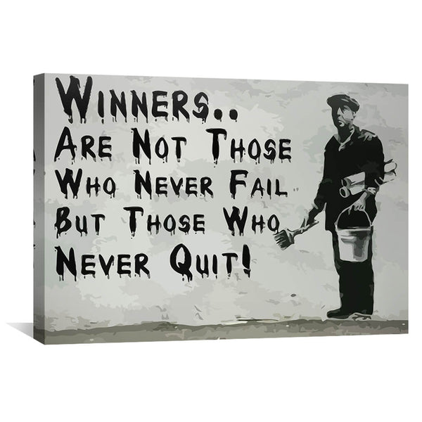 Banksy Winners Are Not Canvas Art Clock Canvas