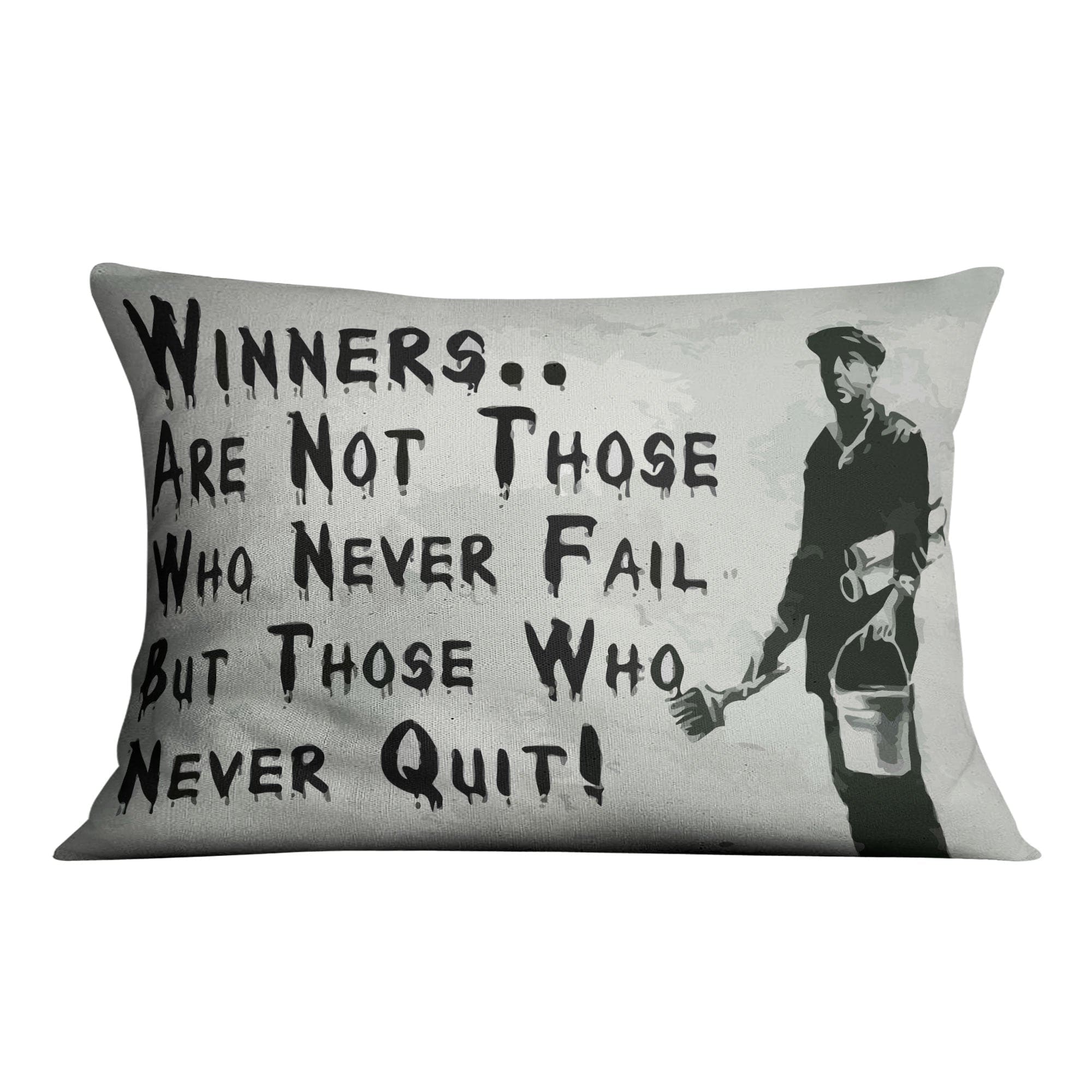 Banksy Winners Are Not Cushion Cushion 48 x 33cm Clock Canvas