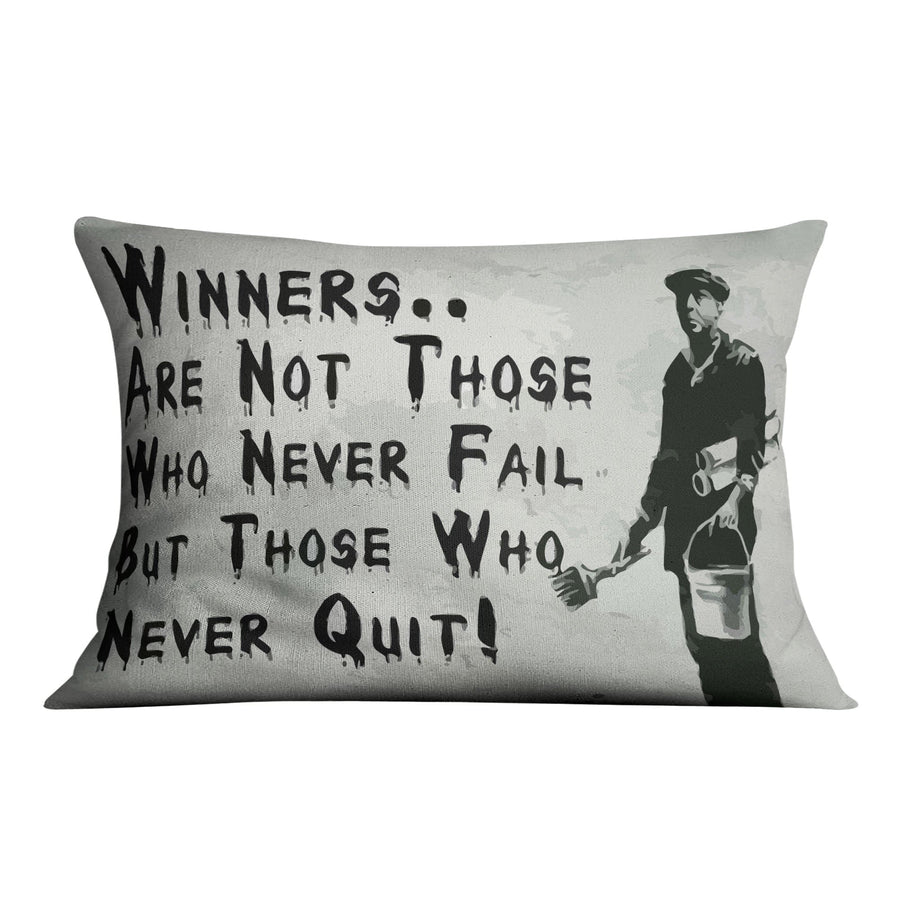 Banksy Winners Are Not Cushion Cushion 48 x 33cm Clock Canvas