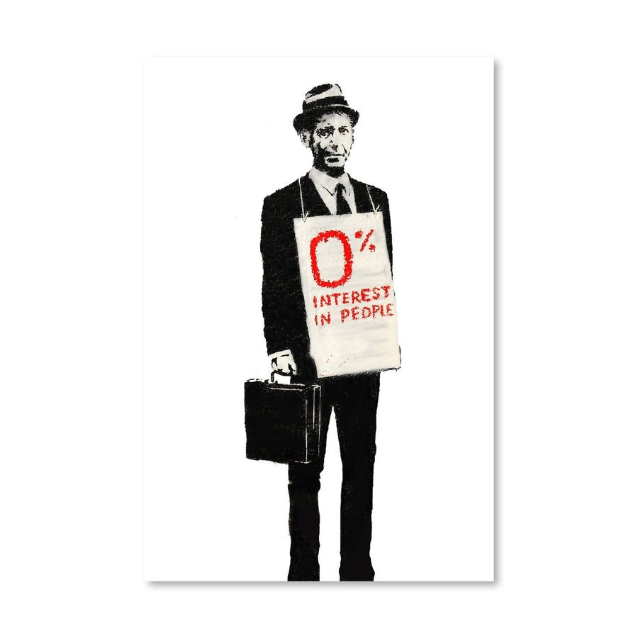 Banksy Zero Per Cent Interest In People Canvas Art Clock Canvas