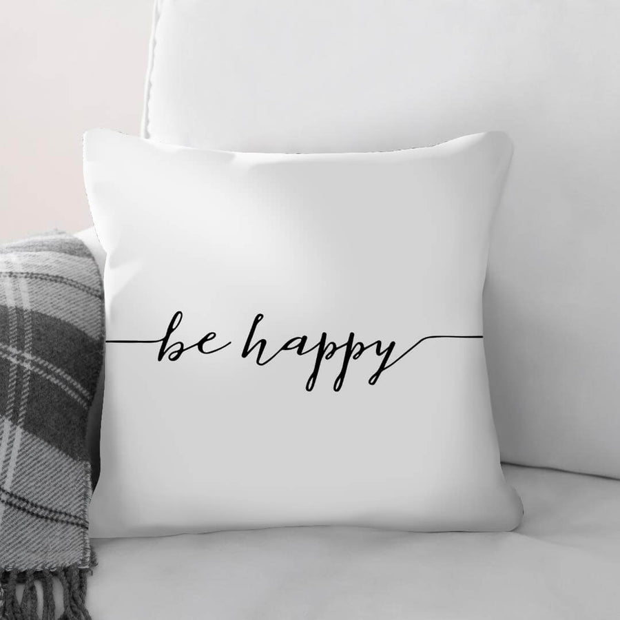 Be Happy A Cushion Cushion Cushion Square Clock Canvas