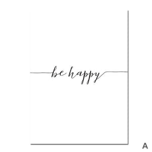 Be Happy Canvas Art A / 40 x 50cm / No Board - Canvas Print Only Clock Canvas
