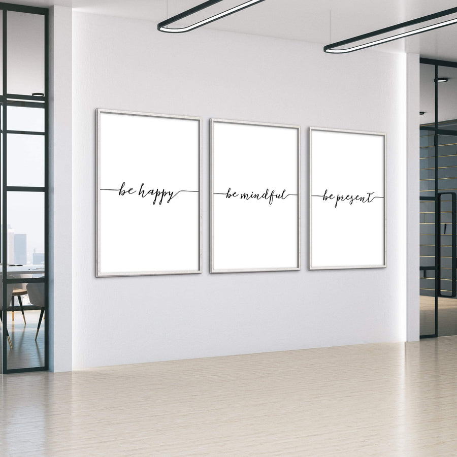 Be Happy Canvas Art Clock Canvas