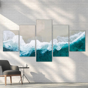 Beach Canvas - 5 Panel Art Clock Canvas