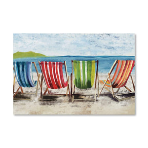 Beach Chairs Canvas Art Clock Canvas