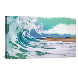 Beach Wave Canvas Art Clock Canvas