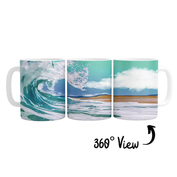 Beach Wave Mug Mug White Clock Canvas