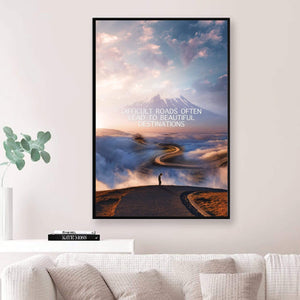 Beautiful Destinations - Mountain Canvas Art Clock Canvas