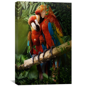 Beautiful Parrots Canvas Art 30 x 45cm / Unframed Canvas Print Clock Canvas