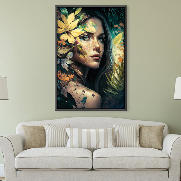 Beauty and Abstract Strokes Canvas Art Clock Canvas