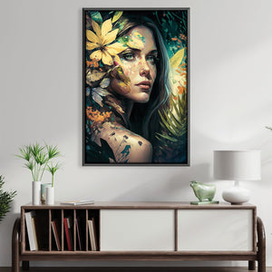 Beauty and Abstract Strokes Canvas Art Clock Canvas